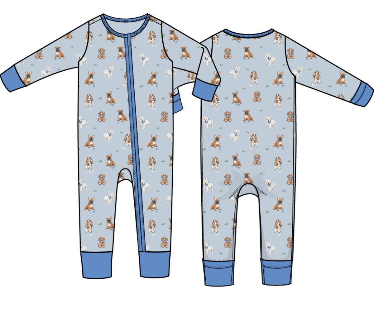 Bestie Dogs Blue Convertible Romper