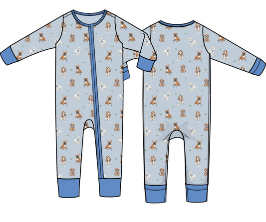 Bestie Dogs Blue Convertible Romper