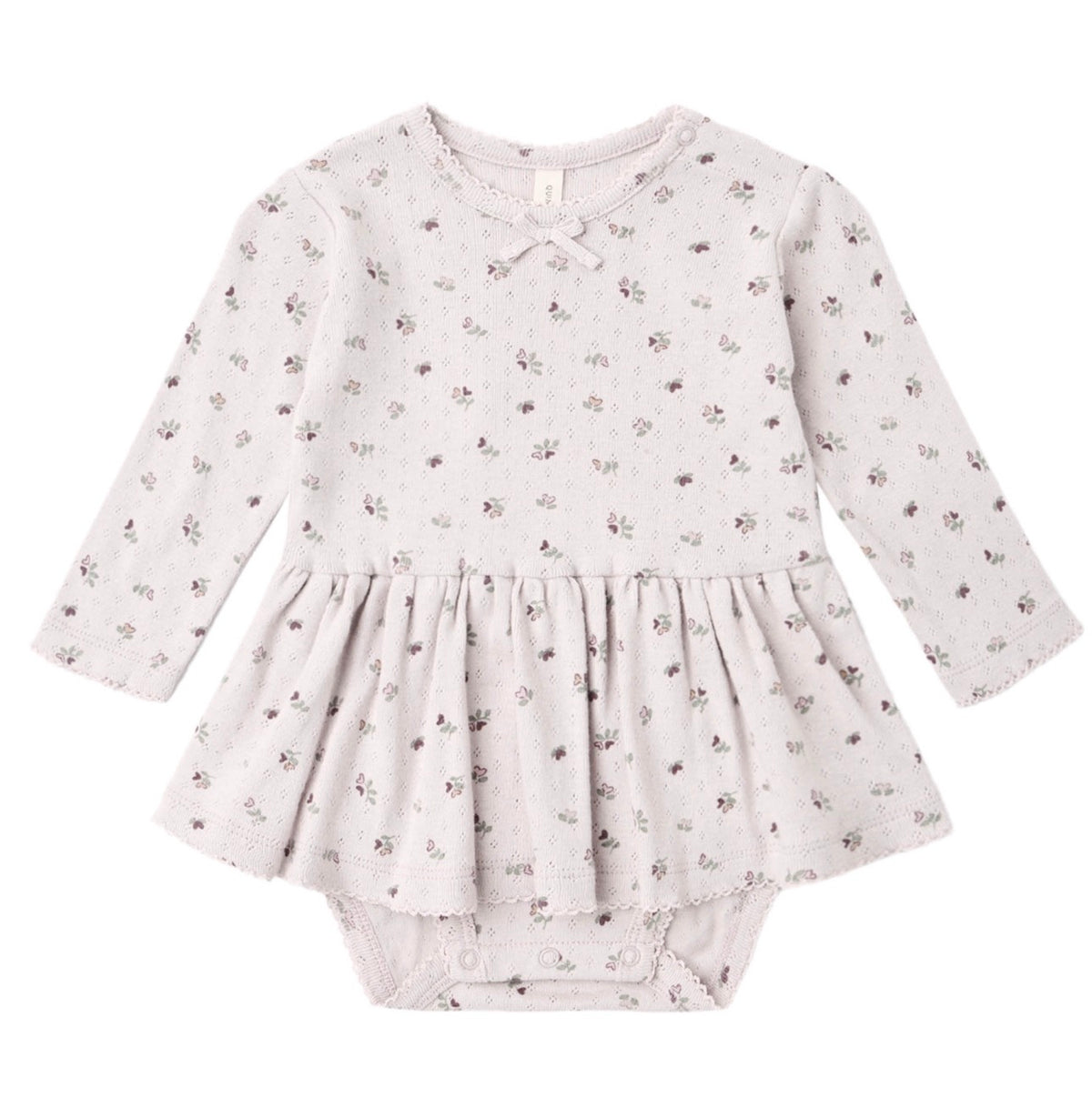 Pointelle Skirted Bodysuit Heart Ditsy