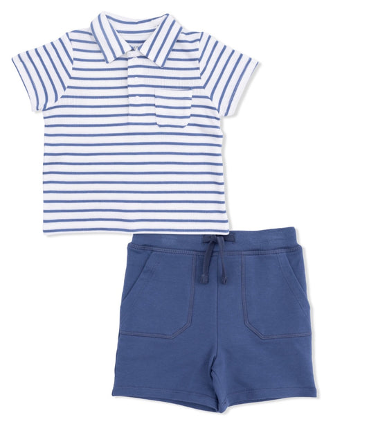 Navy Stripe - Polo with Everyday Short