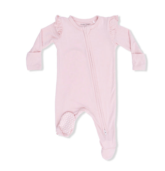 Solid Lotus - 2 Way Ruffle Sleeve Zipper Footie