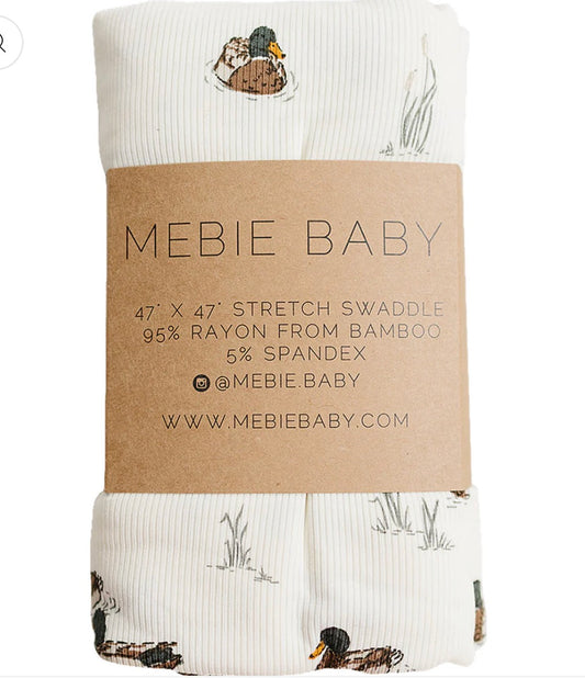 Ducks Ribbed Bamboo Stretch Swaddle