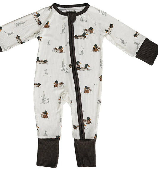 Ducks Ribbed Bamboo Zipper