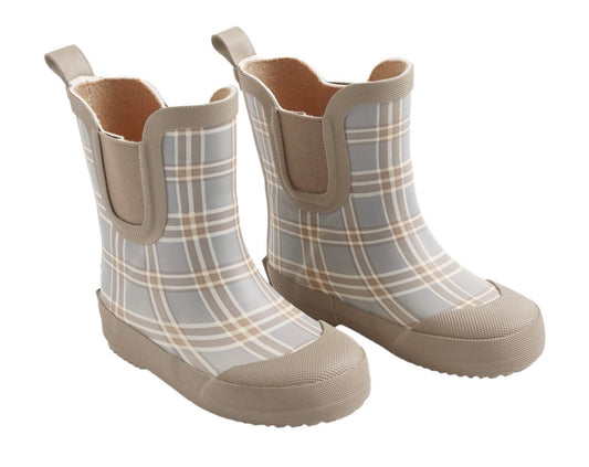 Rain Boots Blue Plaid