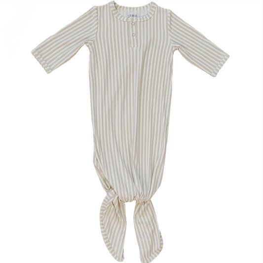 Taupe Striped Bamboo Gown