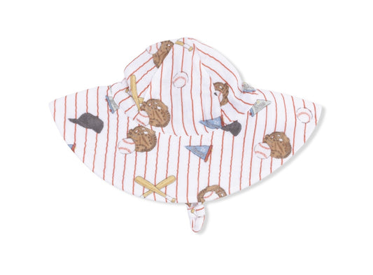 Vintage Baseball Stripe  - Wide Brim Sun Hat