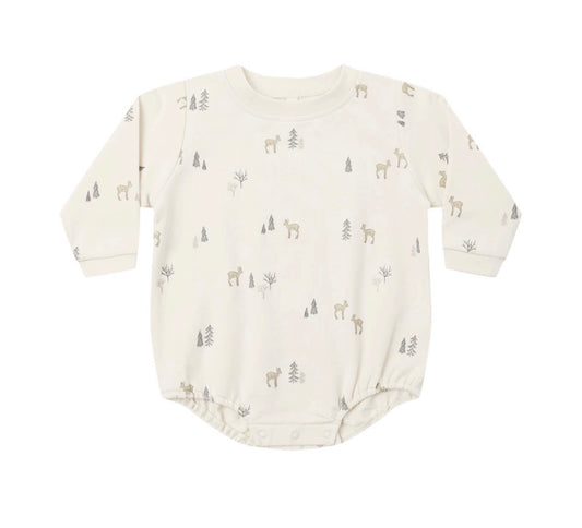 Crewneck Bubble Romper- Deer