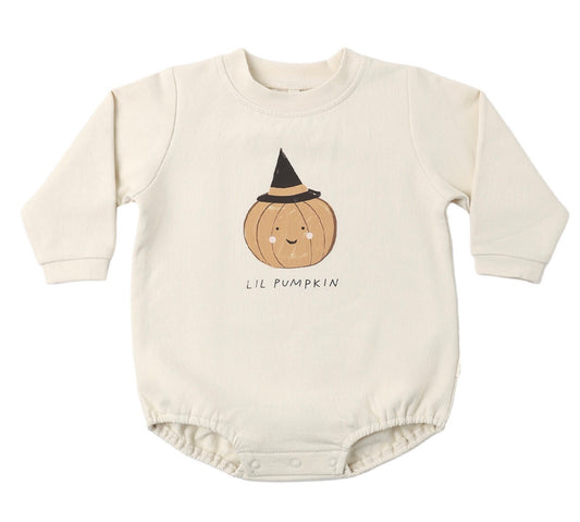 Crewneck Bubble Romper Lil Pumpkin