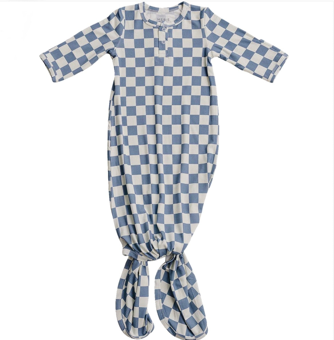 Blue Checkered Bamboo Gown