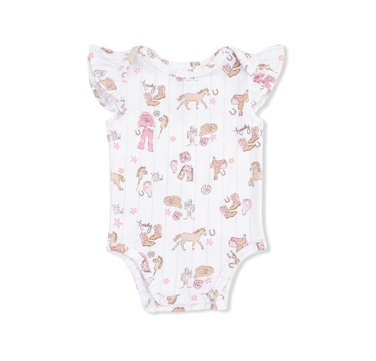 Cowgirl Nursery - Ruffle Sleeve Bodysuit