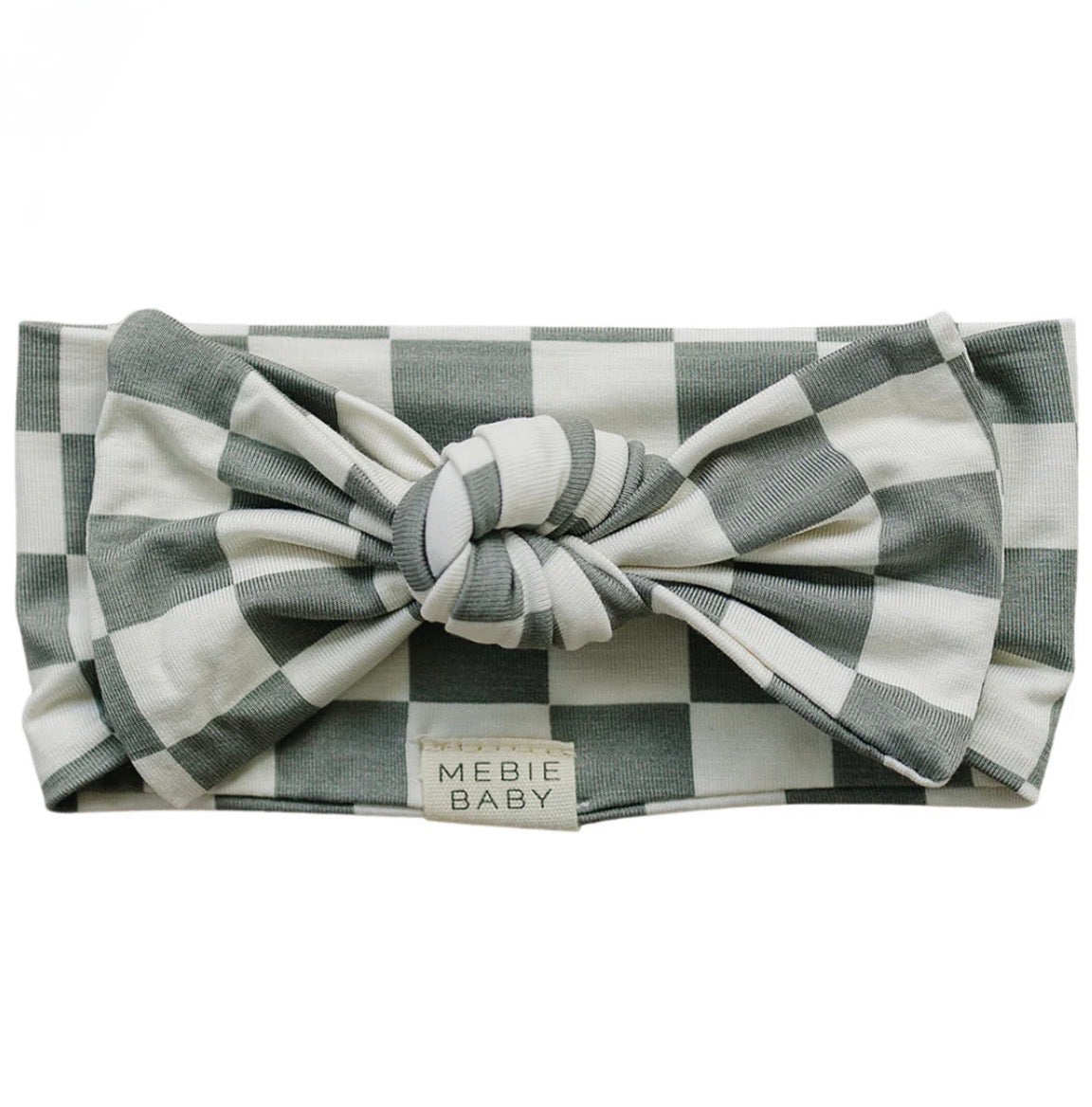 Light Green Checkered Bamboo Head Wrap