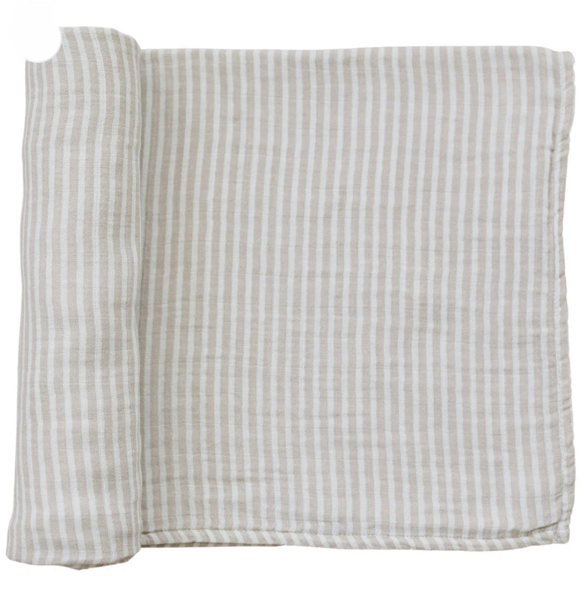 Taupe Stripe Muslin Swaddle