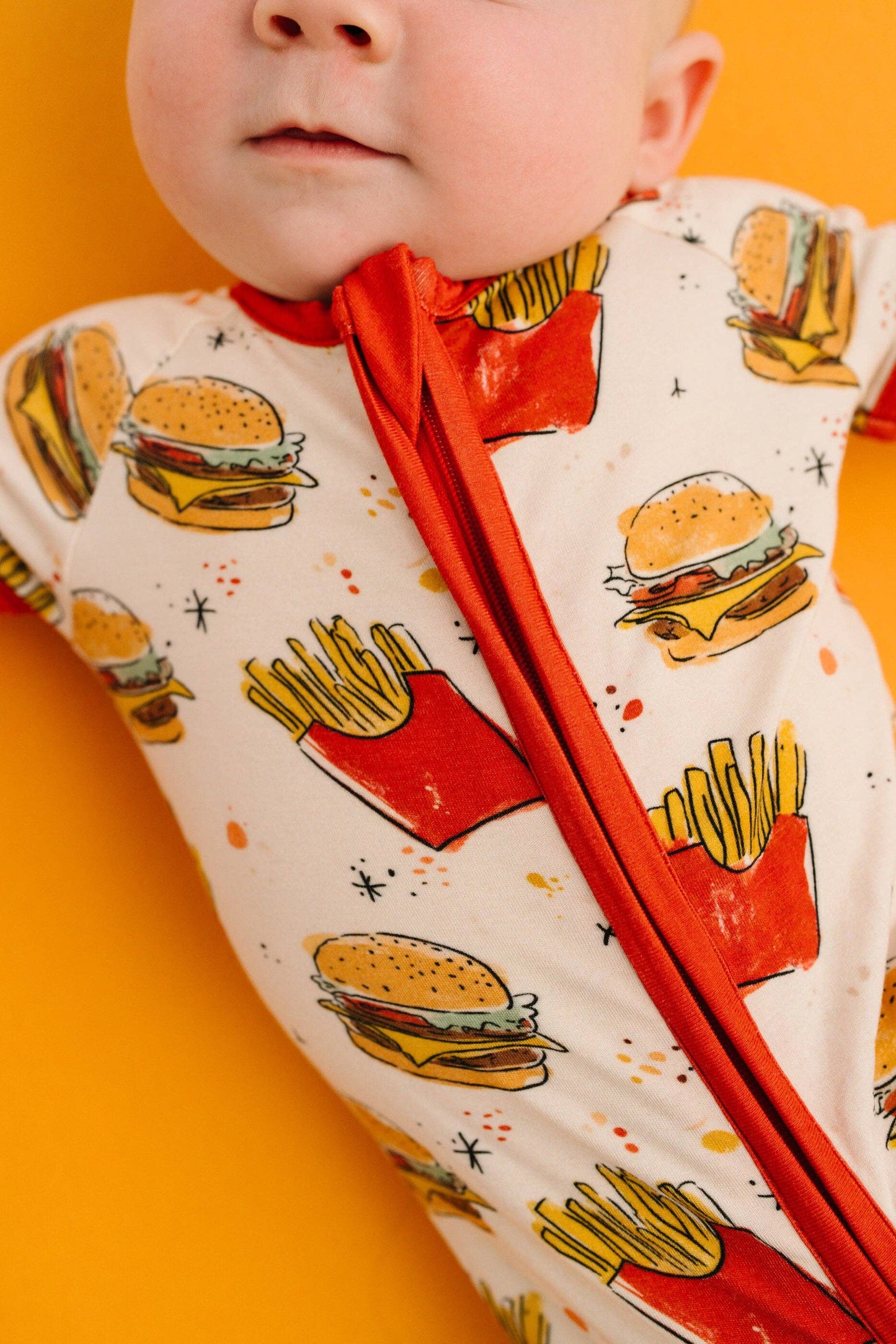 Cheeseburger Meal Bamboo Short Romper