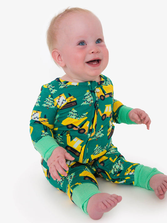 SoftSnooze™ Baby Bamboo Viscose Holiday Haul Convertible One Piece Footie Pajama