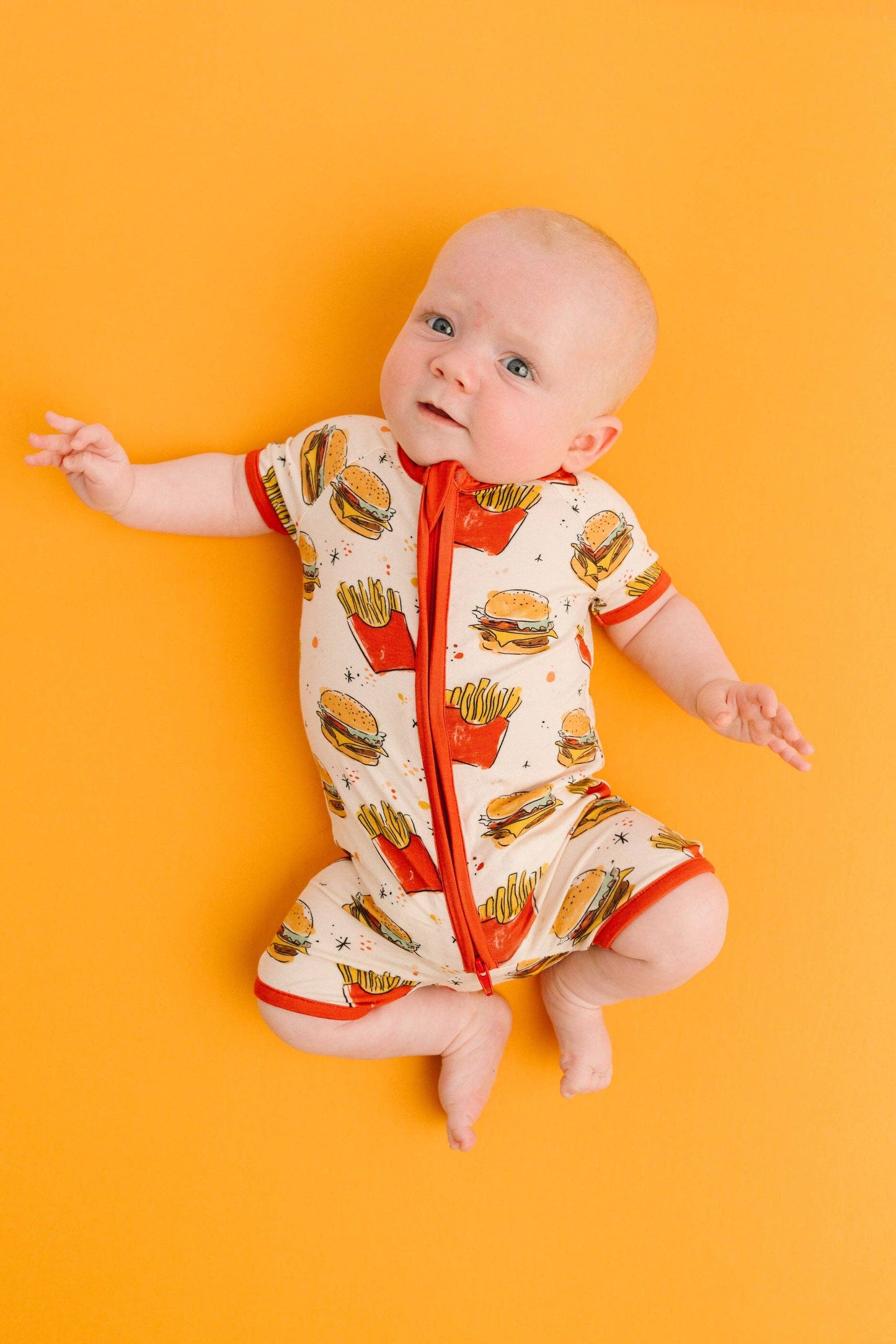 Cheeseburger Meal Bamboo Short Romper