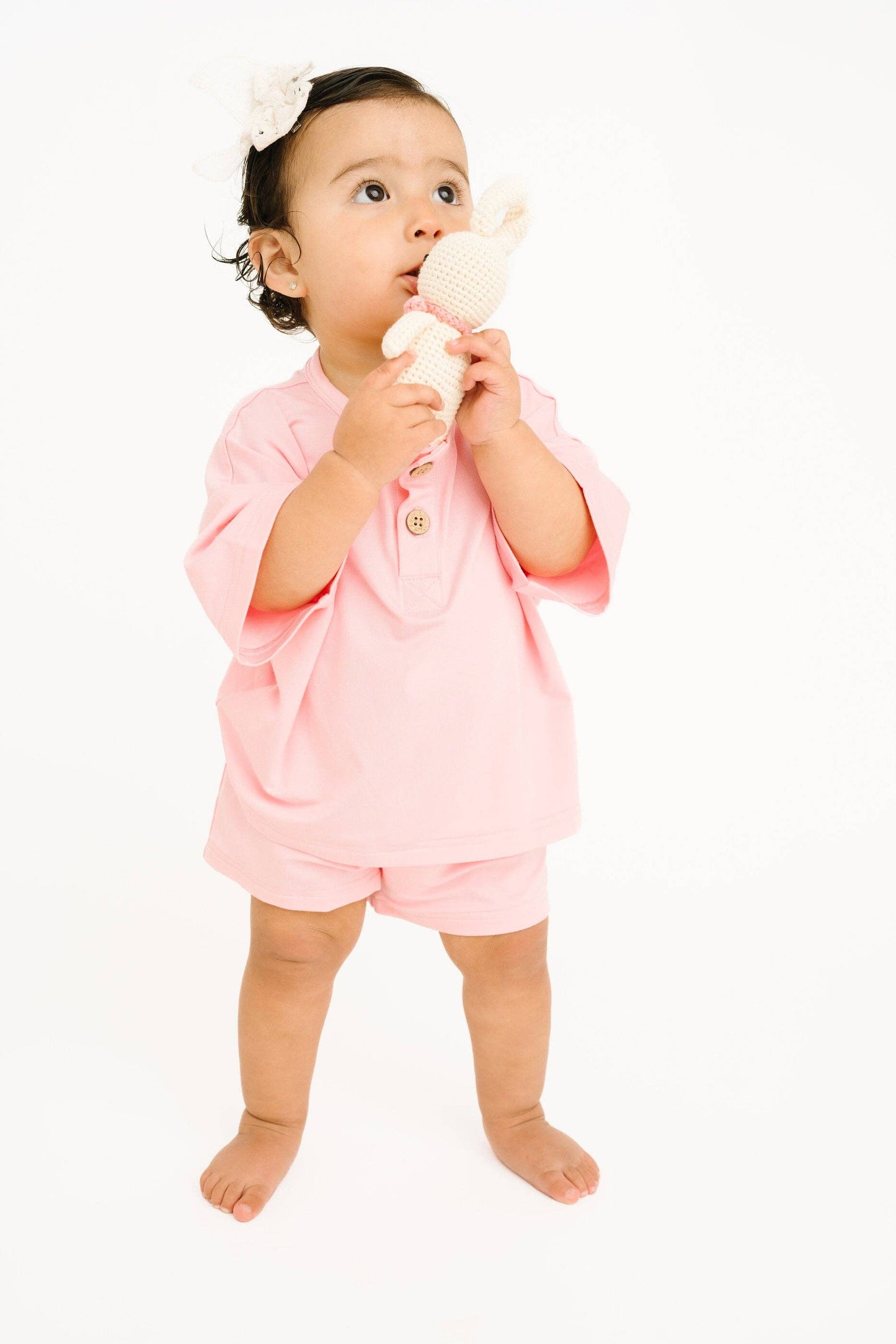 Peony Bamboo Button Slouchy Set