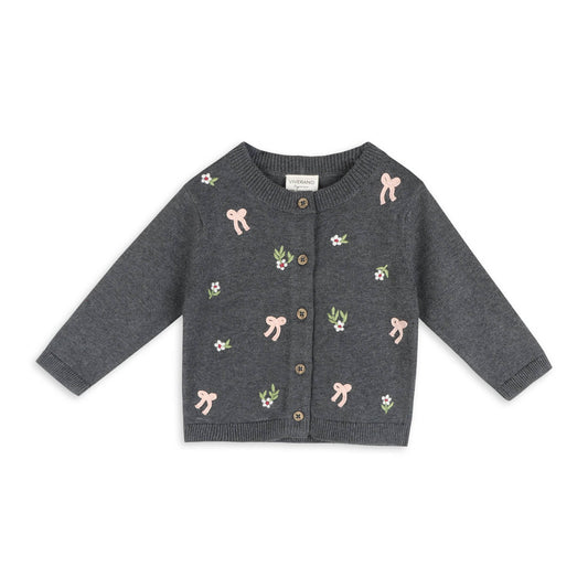 Hazel 3D Bow Knit Baby Cardigan (Organic Cotton)