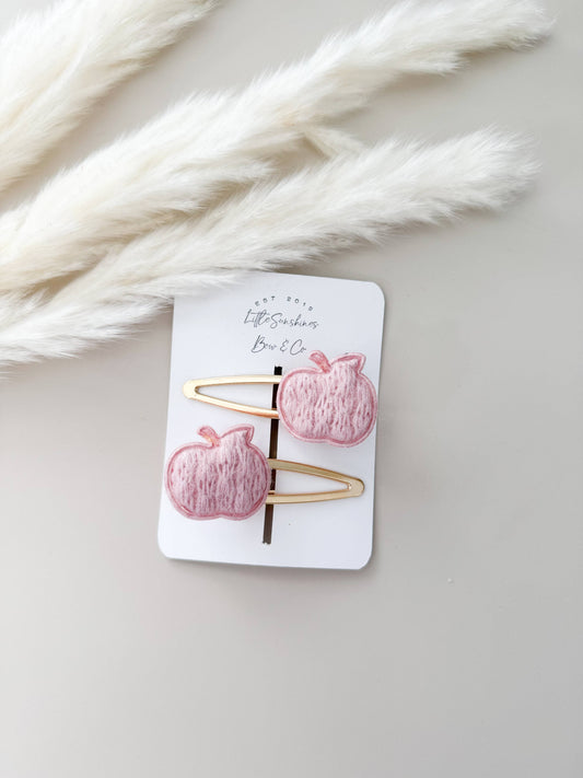 Quilted Pumpkin Hair Clips