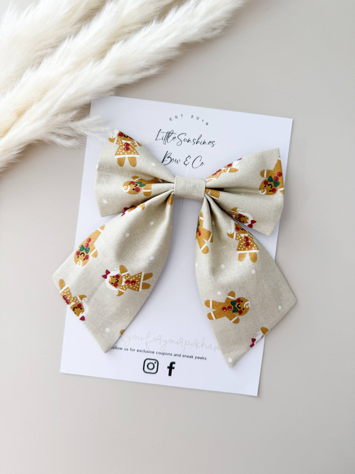 Gingerbread Men Christmas Sailor Bow