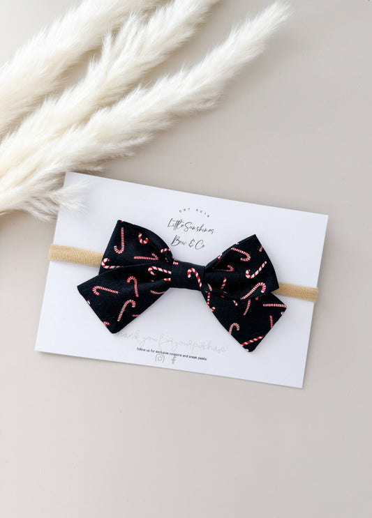 Mini Candy Cane Christmas Pinwheel Hair Bow