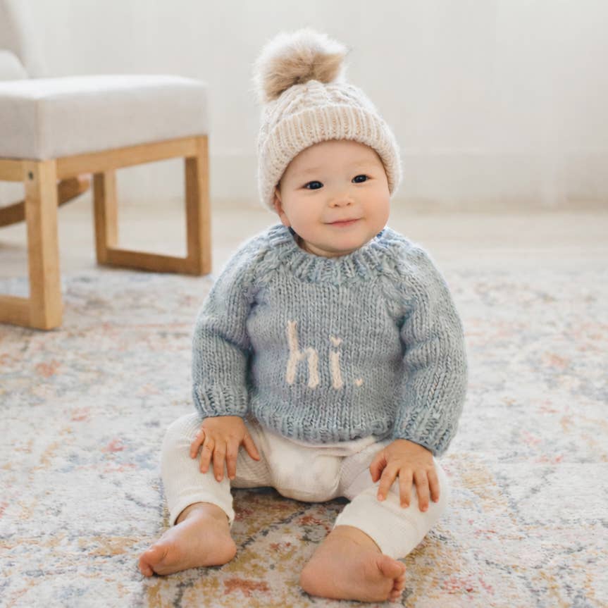 Hi. Surf Bllue Crew Neck Sweater Baby & Toddler