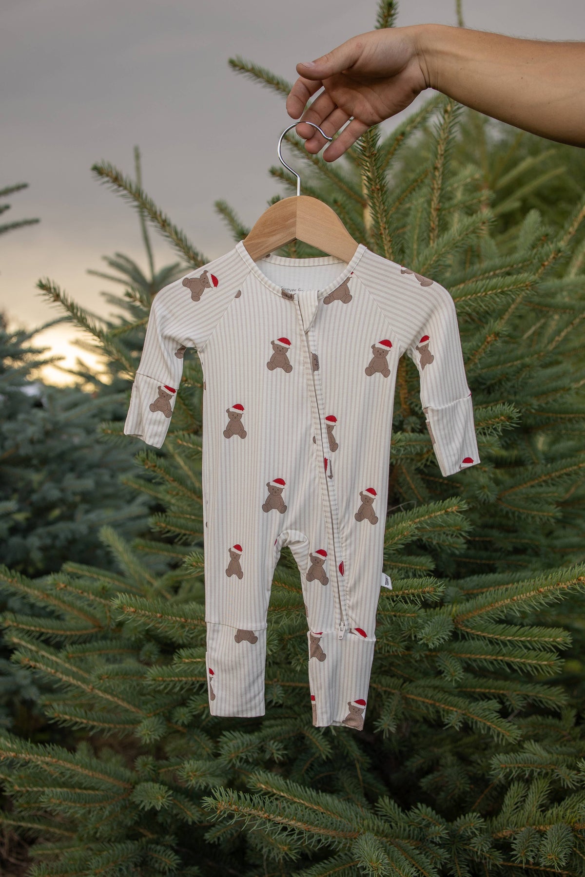 Bamboo Zip Pajamas | Santa Teddy