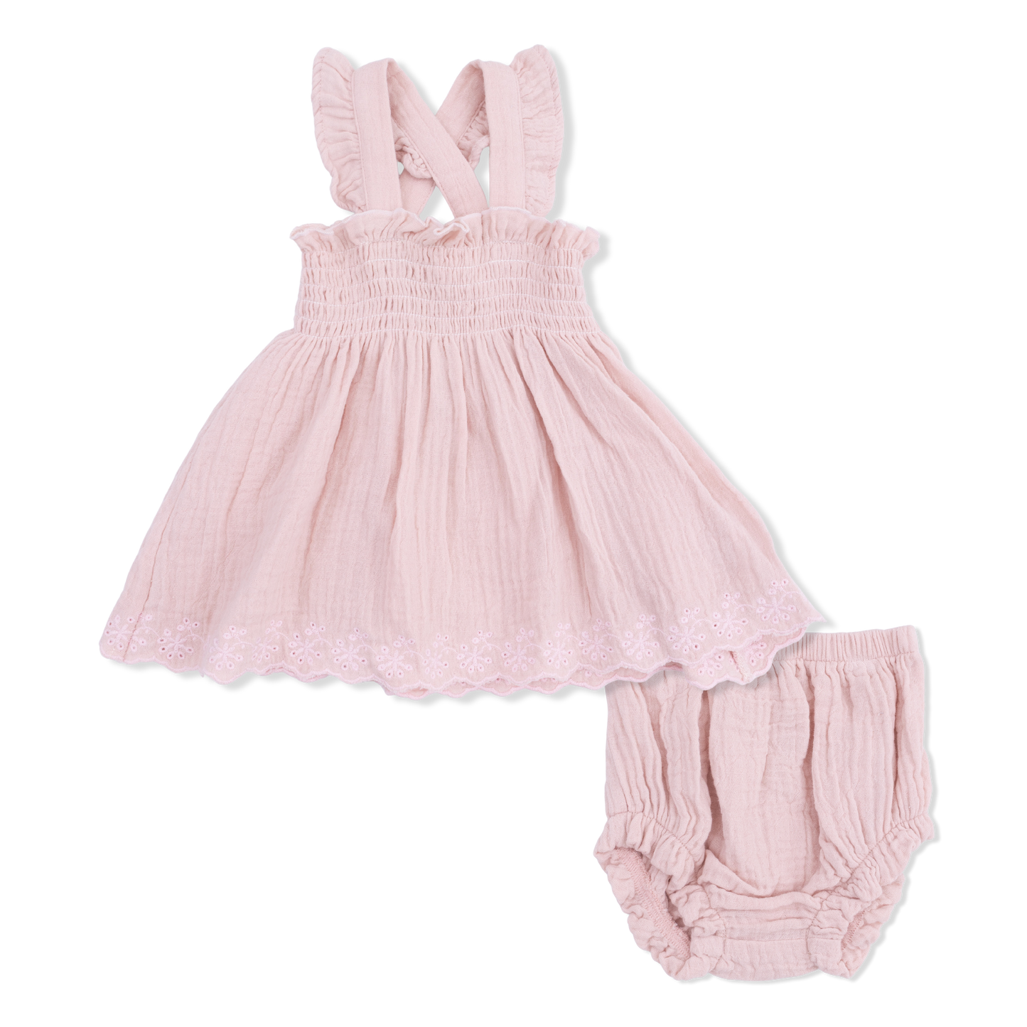 Solid Muslin Lotus - Smocked Top with Bloomer