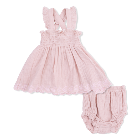 Solid Muslin Lotus - Smocked Top with Bloomer