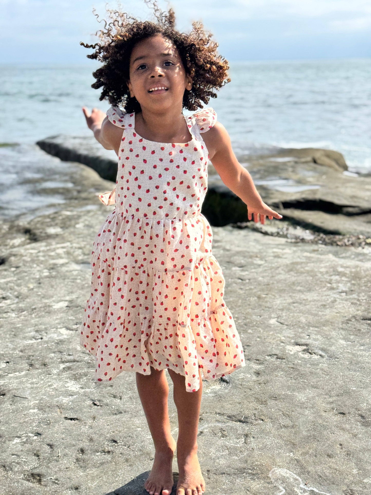 Emmie dress in oatmeal strawberries