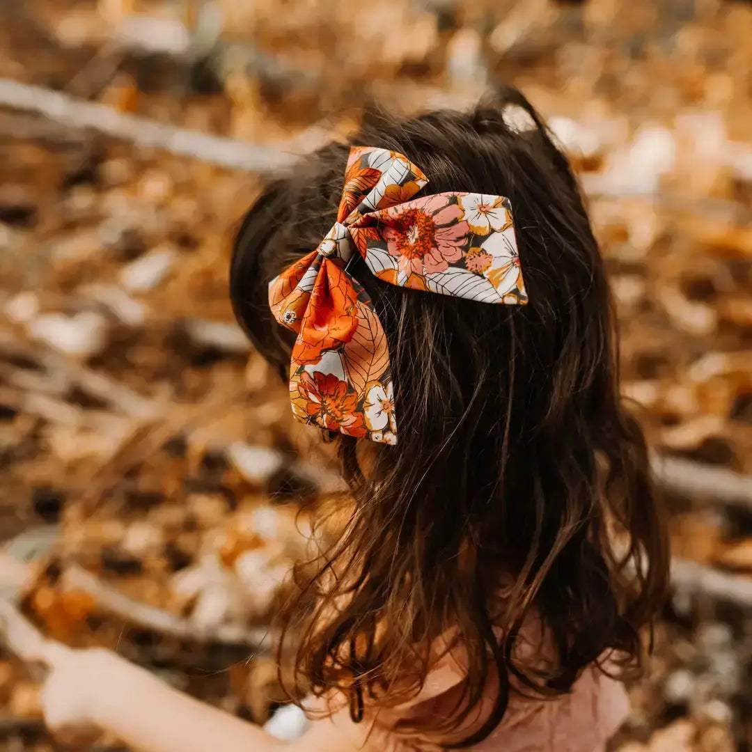 Pink & Black Pumpkins Halloween Sailor Bow