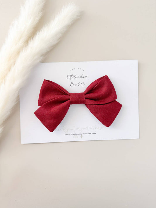 Barn Red Pinwheel Hair Bow